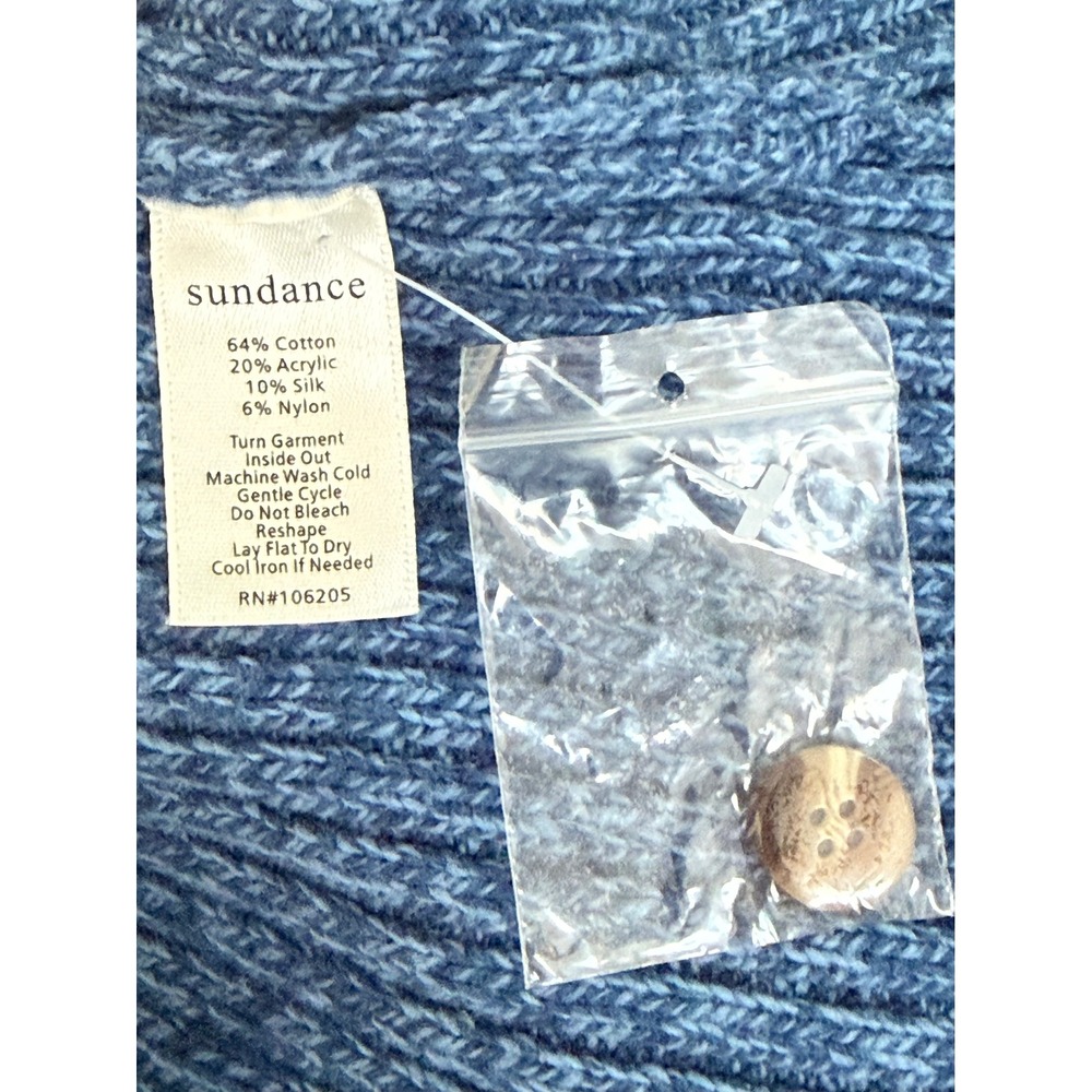 Sundance Womens Birdie Knit Blue Henly Sweater Silk Blend Size L NWT - Picture 8 of 8